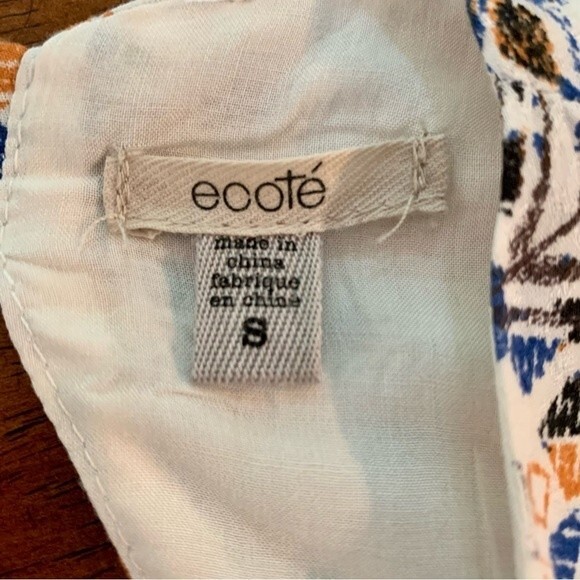 Ecote Sleeveless Aztec Boho Print Trapeze Frock Dress Small - Picture 11 of 14